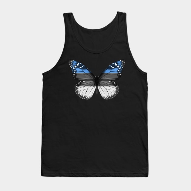 Estonian Flag  Butterfly - Gift for Estonian From Estonia Tank Top by Country Flags